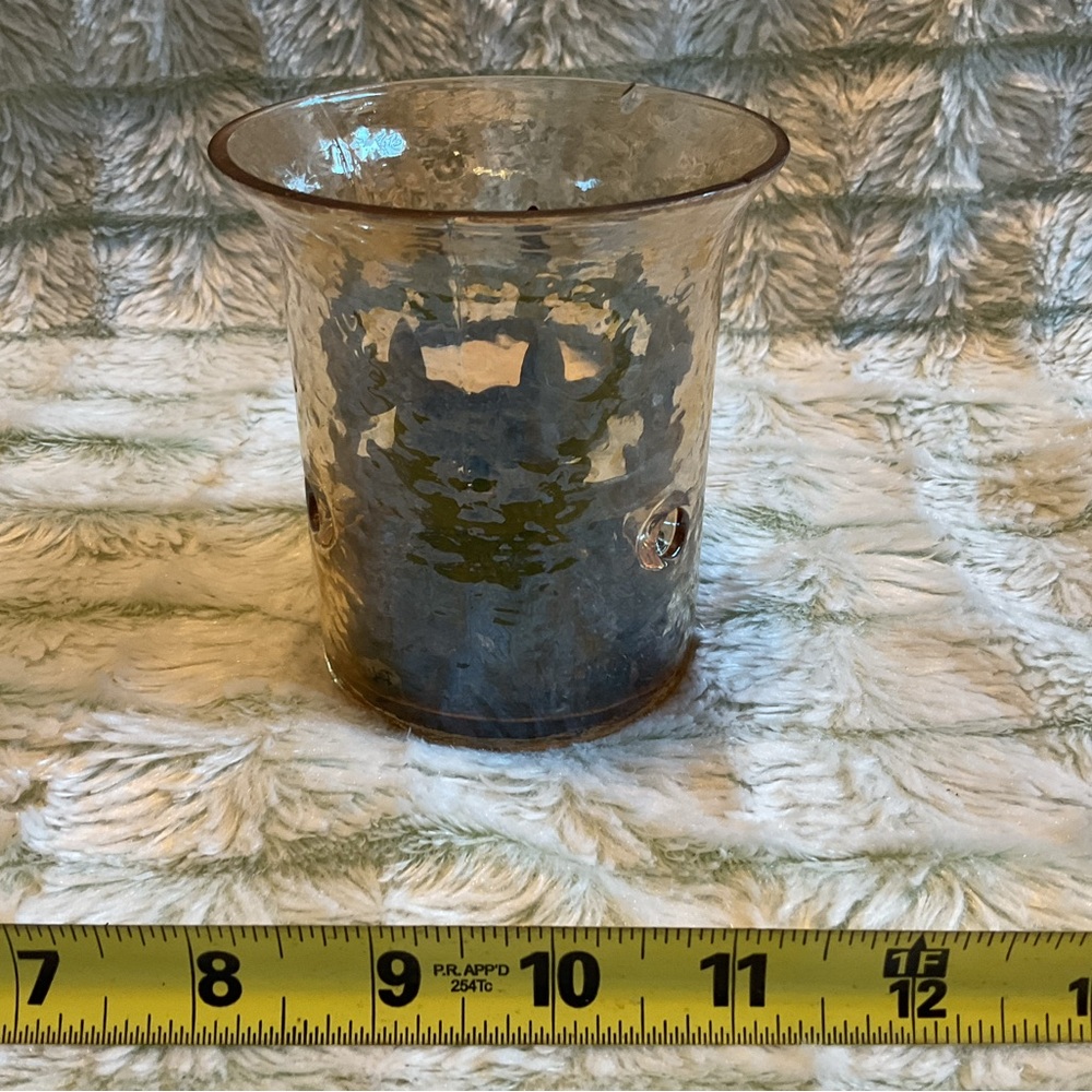 Textured Glass Candle Holder. buy 2 or more @ $10 3rd lesser item free
